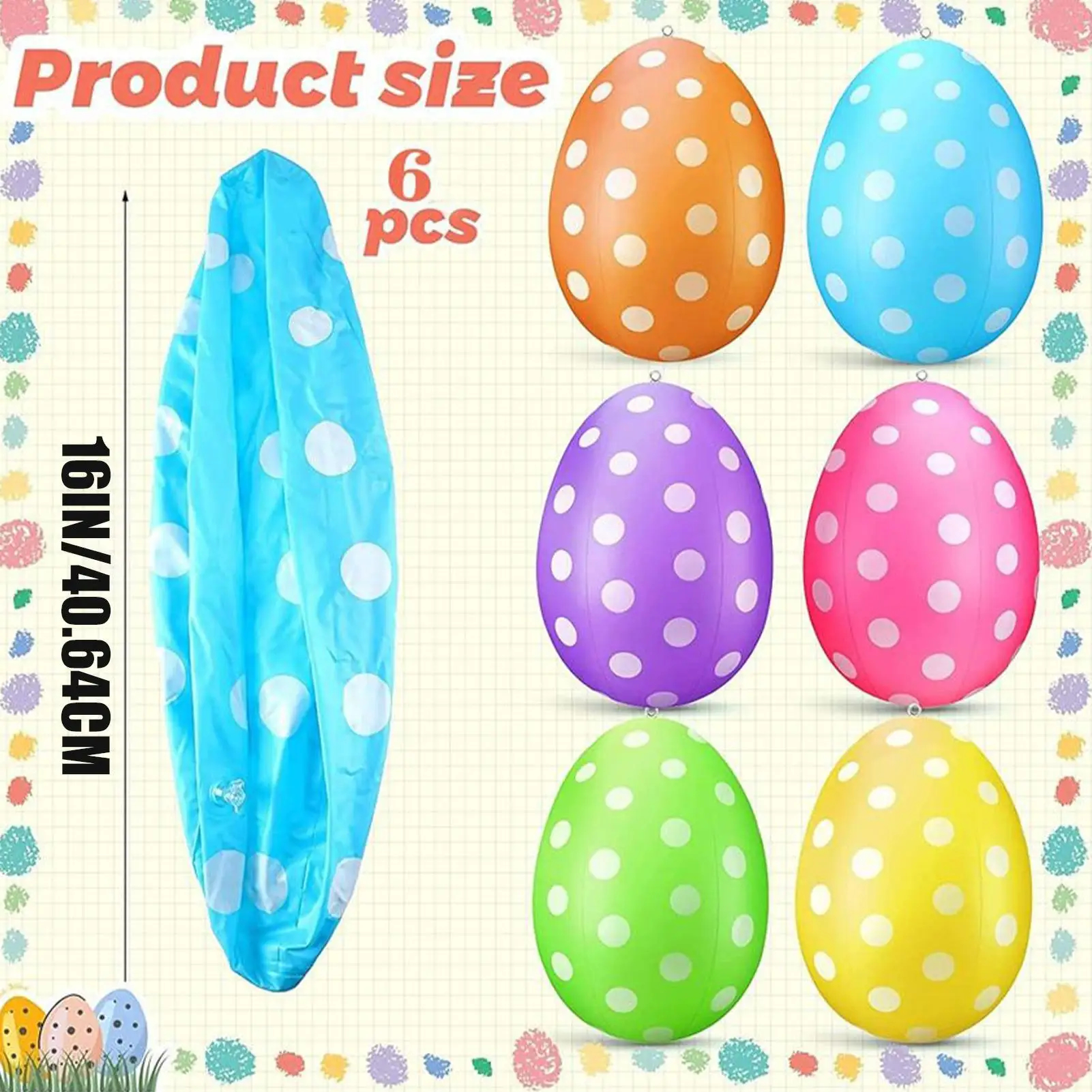6Pcs Inflatable Easter Eggs /s - Kids Yard Toys review and price