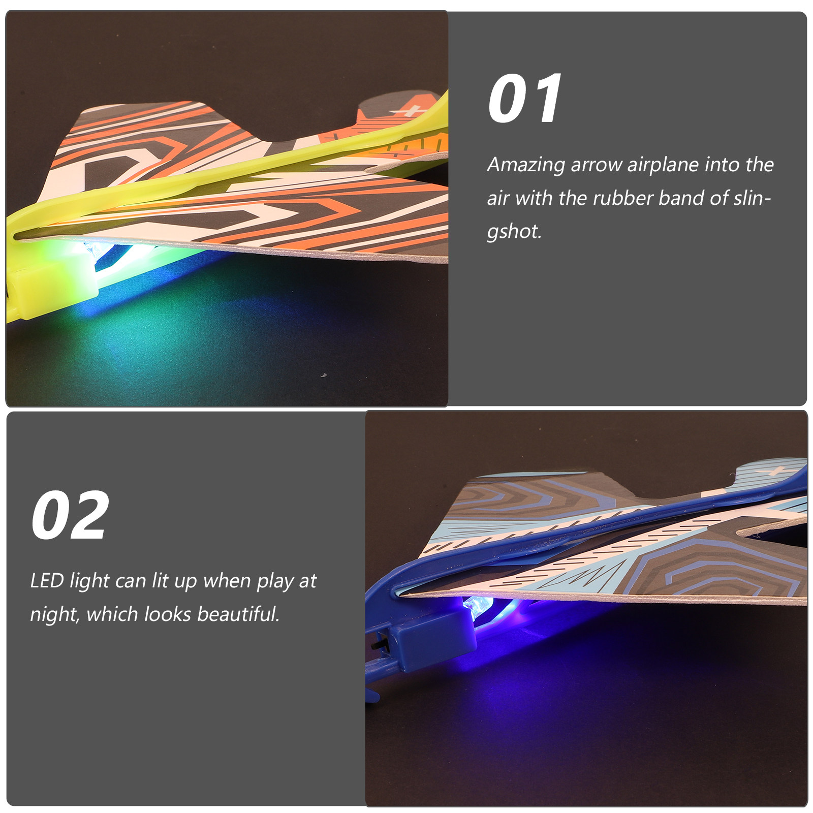 4Pcs LED Light Airplane Glider - Catapult Launcher Toy review and price