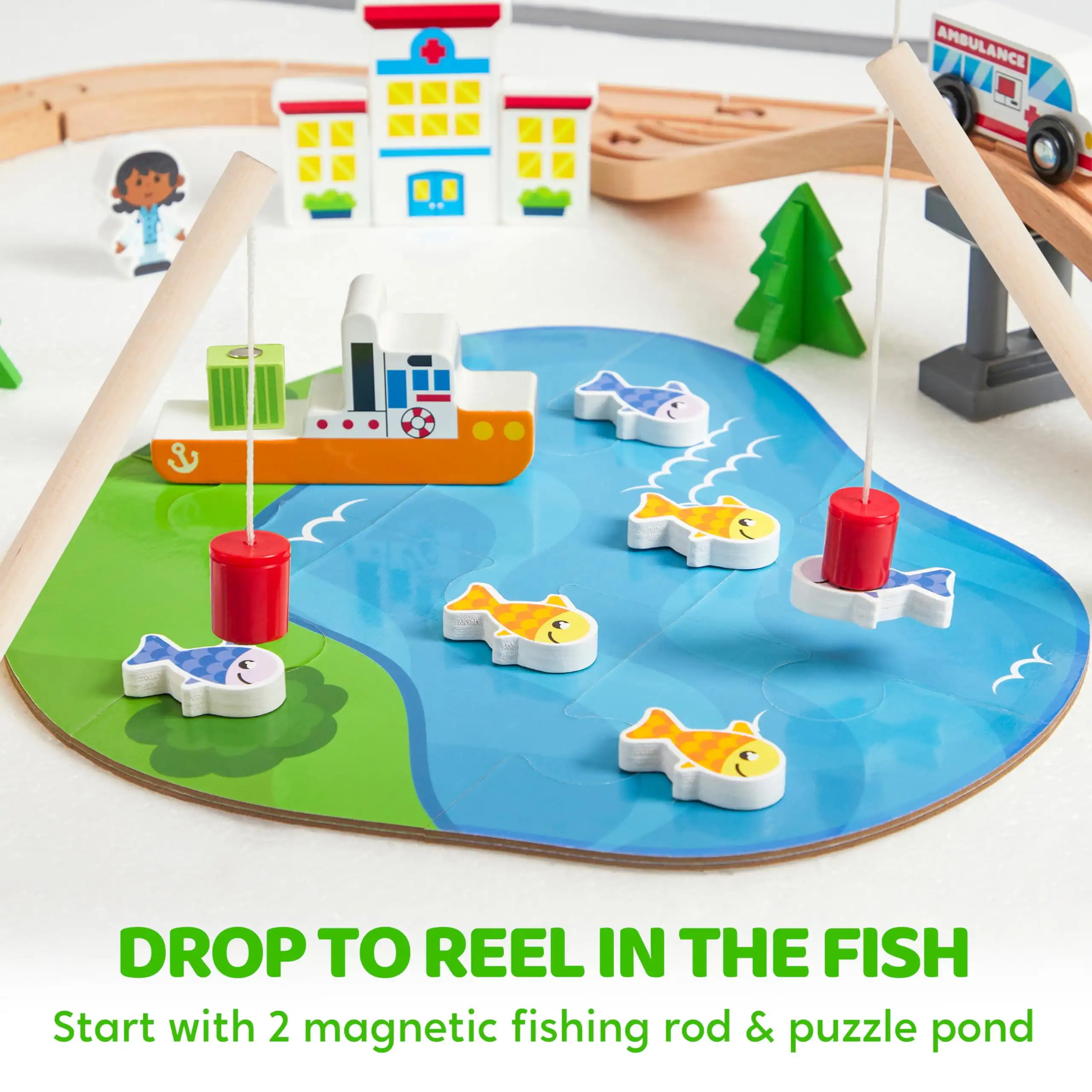 Joyfy 110/60 Pcs Wooden Train  - Kids Toys Xmas review and price